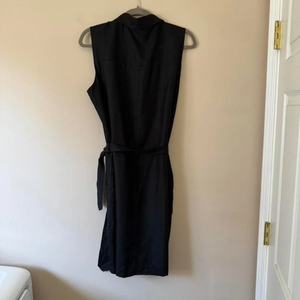 90s Black Raw Silk Longline Vest Jacqueline Ferrar size 14 shell buttons - Picture 5 of 6